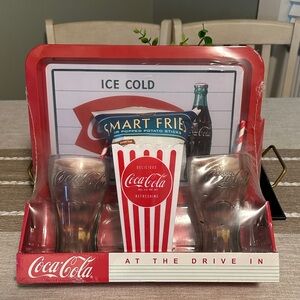 Coca-Cola Retro Glass and Fry Holder Set